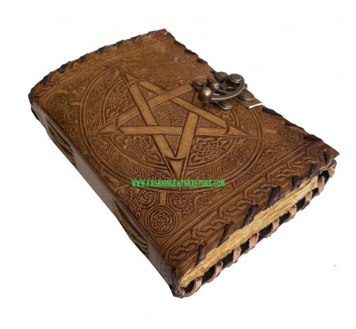 pentagram handmade wholesaler Celtic custom design personalize vintage leathers journal Hardcover Diary book 2022 planner book of shadows